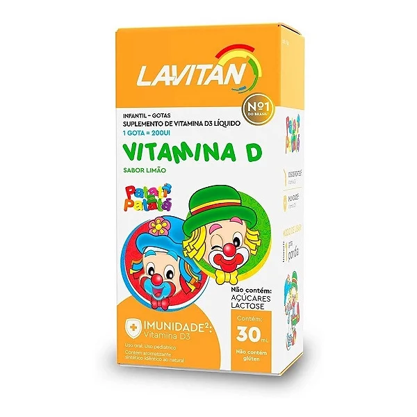 Suplemento Vitamínico Líquido Lavitan Kids Sabor Limão 30ml