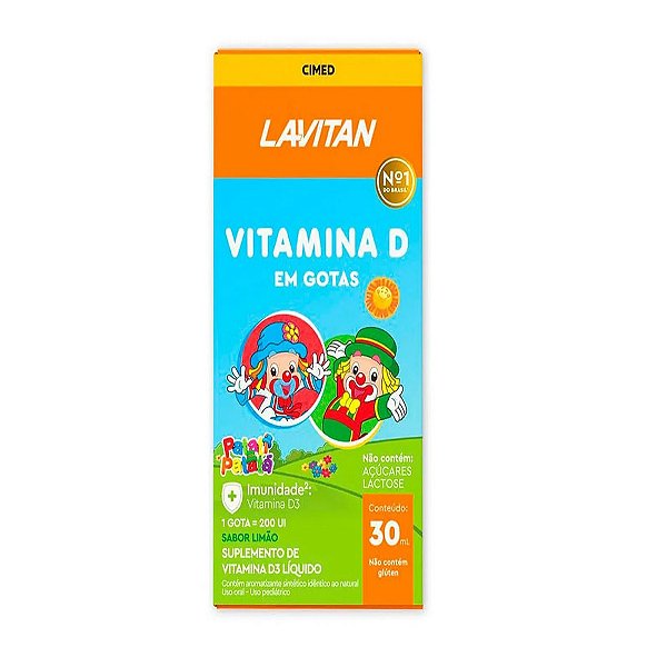 Suplemento Vitamínico Líquido Lavitan Kids Sabor Limão 30ml