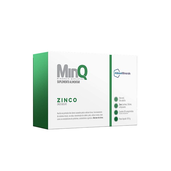 Suplemento Alimentar MinQ Zinco 30 Comprimidos
