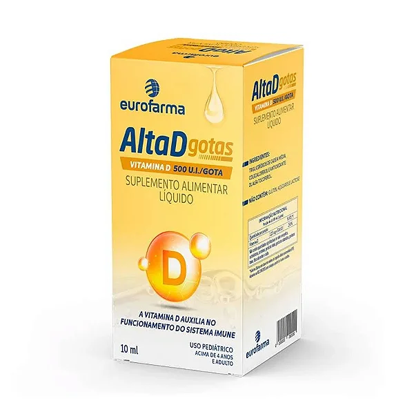 Suplemento Alimentar Eurofarma Alta D 500 UI Em Gotas 10ml