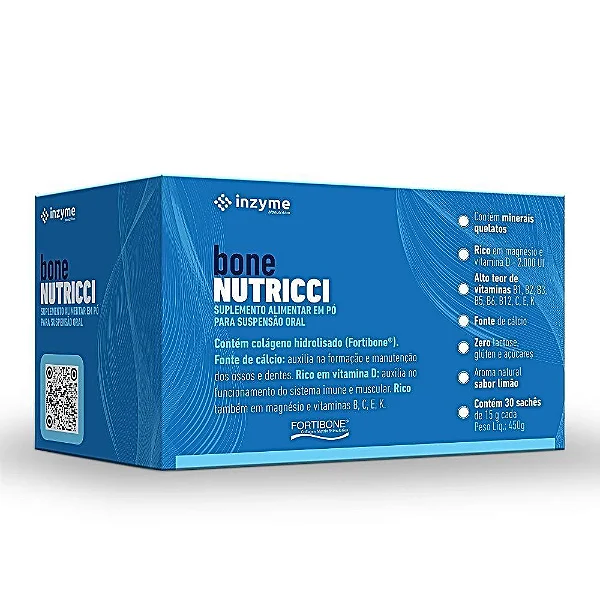 Suplemento Alimentar Bone Nutricci Sabor Limão 30 Sachês De 15g Cada