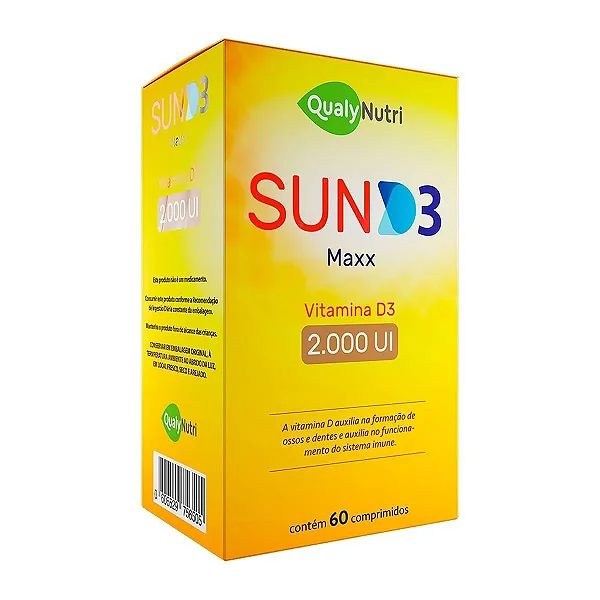 Suplemento Alimentar QualyNutri SunD3 Maxx 60 Comprimidos