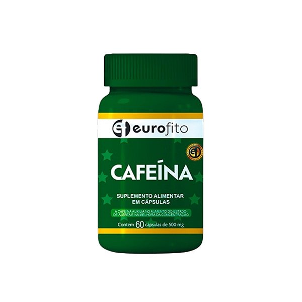 Suplemento Alimentar Cafeína Eurofito 60 Cápsulas