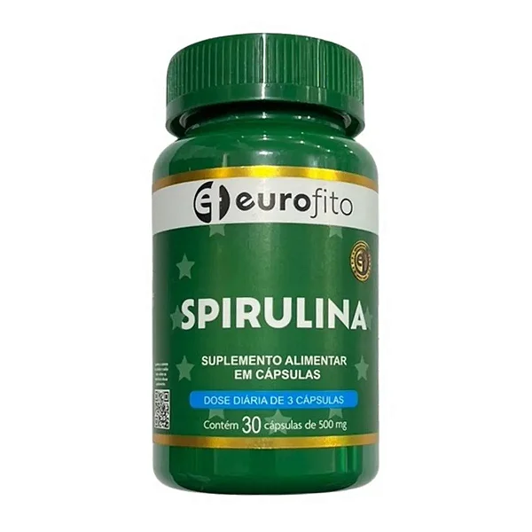 Suplemento Alimentar Spirulina Eurofito 30 Cápsulas