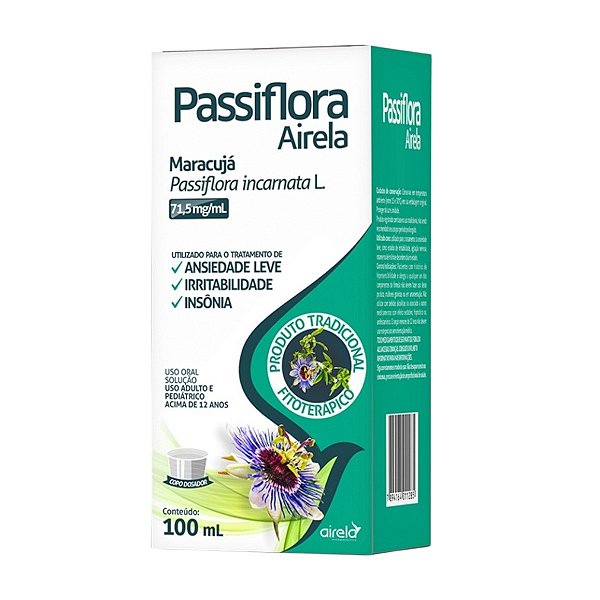 Passiflora Airela Sabor Maracujá Solução Oral 100ml Com Dosador