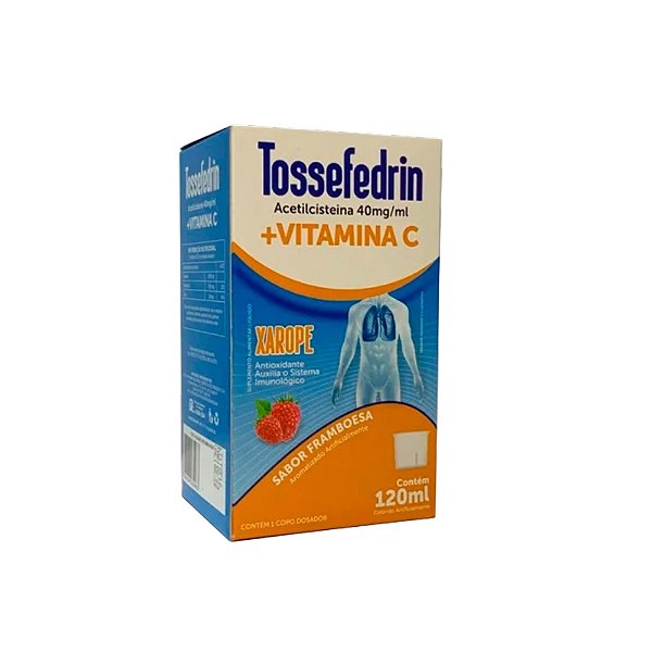 Suplemento Alimentar Líquido Tossefedrin 40mg + Vitamina C Sabor Framboesa 120ml