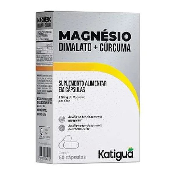 Suplemento Alimentar Katigua Magnésio Dimalato + Cúrcuma 60 Cápsulas