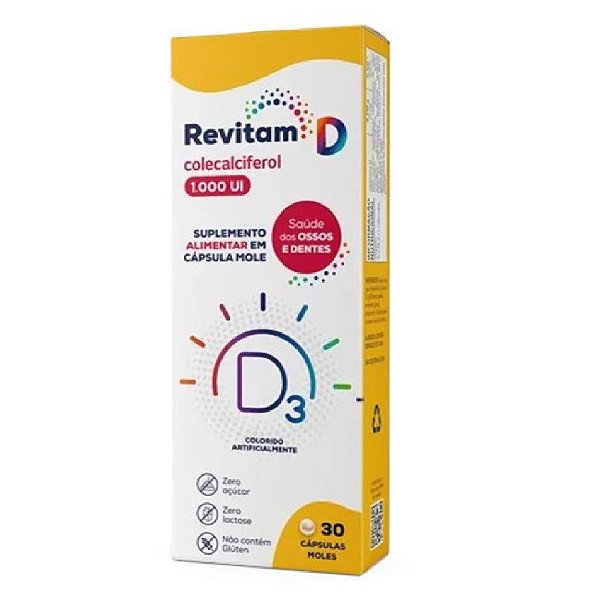 Suplemento Alimentar Biolab Revitam D Colecalciferol 1.000UI 30 Cápsulas