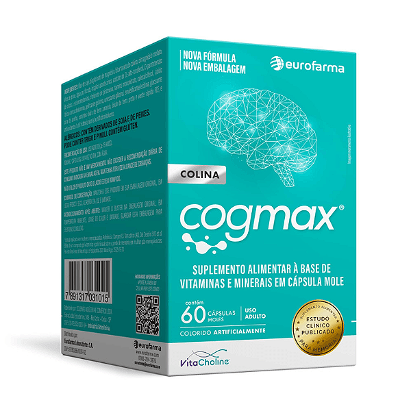 Suplemento Alimentar Cogmax Colina Eurofarma 60 Cápsulas