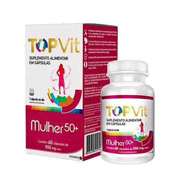 Suplemento Alimentar TopVit Mulher 50+ Com 60 Cápsulas