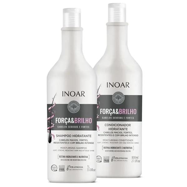 Kit Inoar Força E Brilho Shampoo 1 Litro + Condicionador 800ml