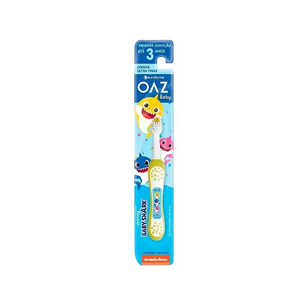 Escova Dental Infantil OAZ Baby Shark Primeira Dentição 1 Unidade Cores Variadas