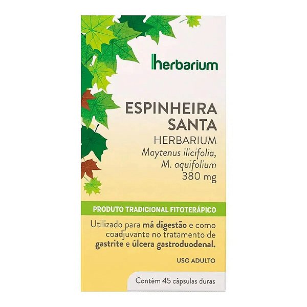 Suplemento Alimentar Herbarium Espinheira Santa 380mg 45 Cápsulas Duras