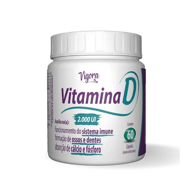 Suplemento Alimentar Vigora Plus Vitamina D 2.000UI 60 Cápsulas