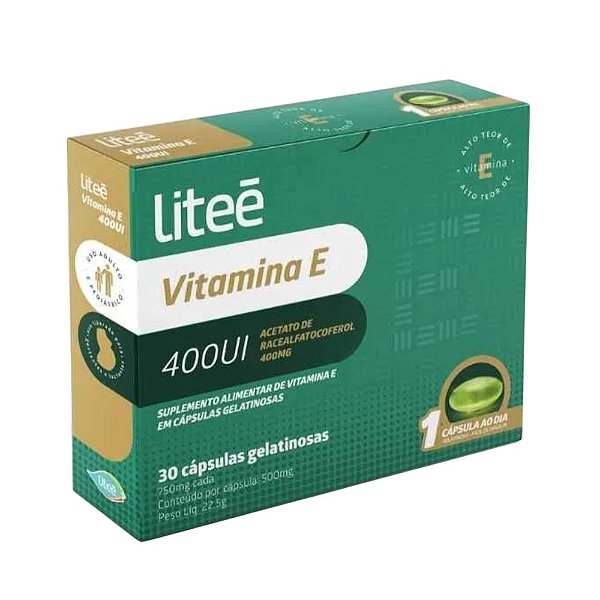Suplemento Alimentar Vitamina E 400UI Liteé 30 Cápsulas