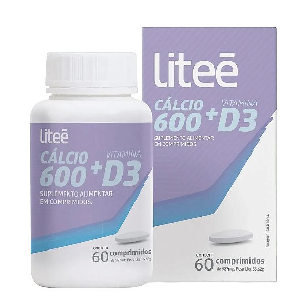 Suplemento Alimentar Cálcio 600 + Vitamina D3 Liteé 60 Comprimidos