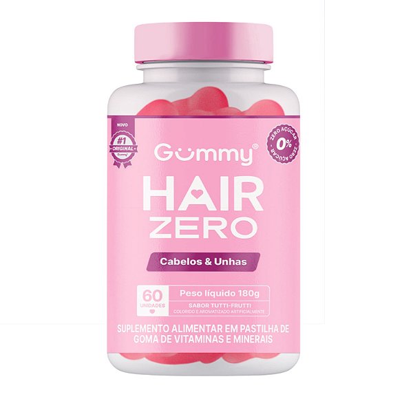 Suplemento Alimentar Gummy Hair Zero Cabelos E Unhas Sabor Tutti-Frutti 60 Pastilhas De Goma