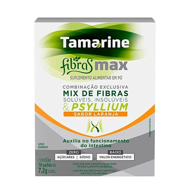 Suplemento Alimentar Tamarine Fibras Max Sabor Laranja 10 Sachês De 7,2 Cada