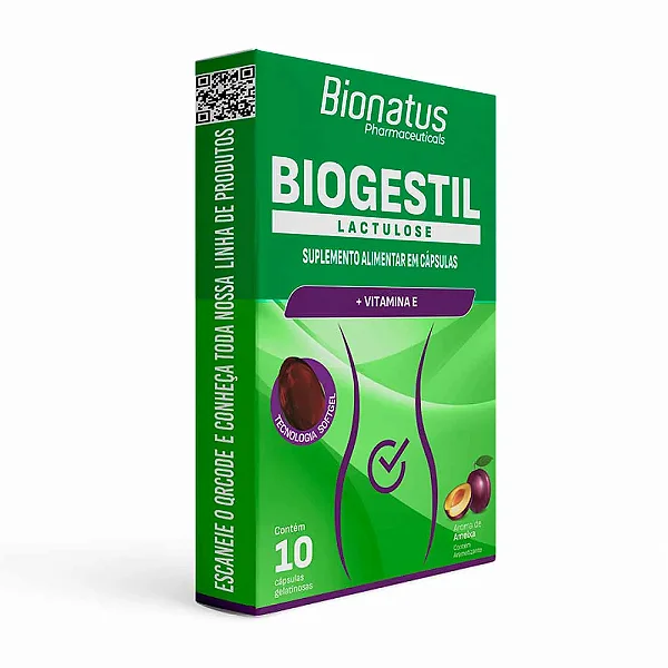 Suplemento Alimentar Biogestil Lactulose Bionatus 10 Cápsulas Gelatinosas