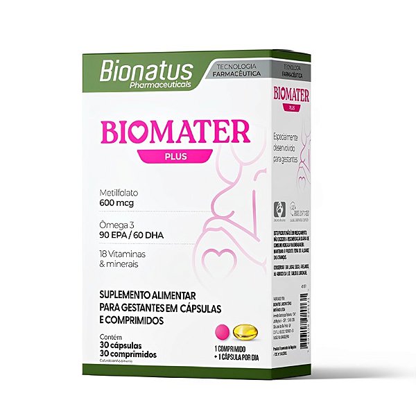 Suplemento Alimentar Biomater Plus  30 Cápsulas + 30 Comprimidos