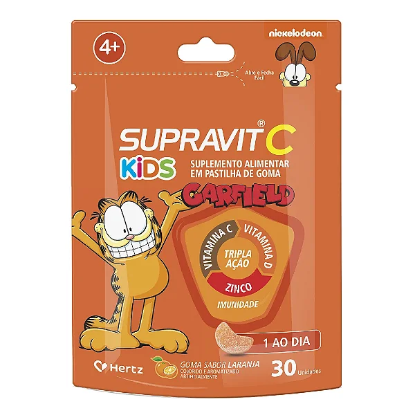 Suplemento Alimentar Supravit C Kids Sabor Laranja 30 Gomas