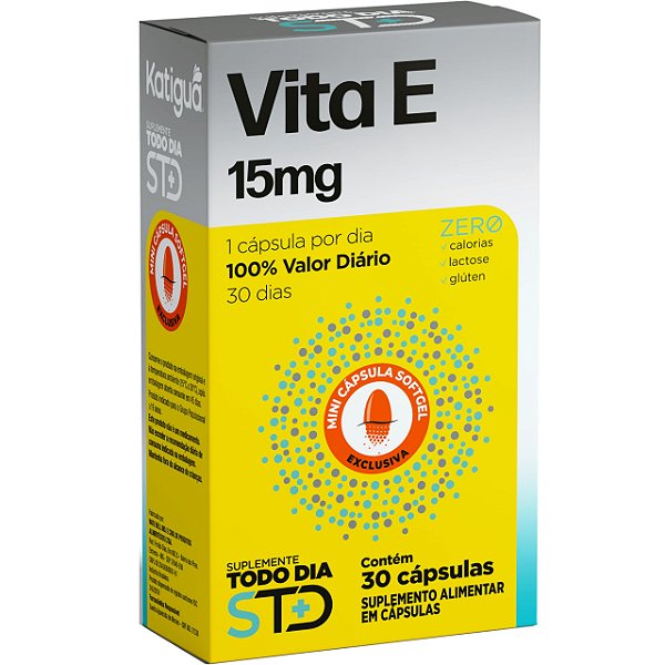Suplemento Alimentar Vitamina E Todo Dia 15mg Sem sabor 30 Cápsulas