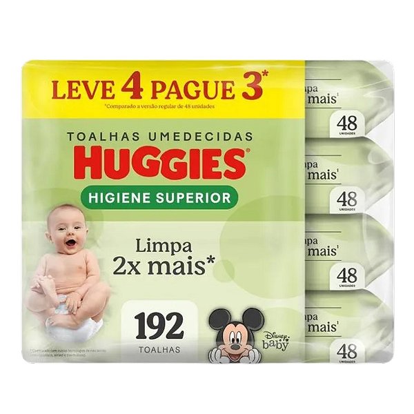 Promopack Huggies Toalhas Umidecidas Higiene Superior 4 Unidades Com 48 Toalhas Cada