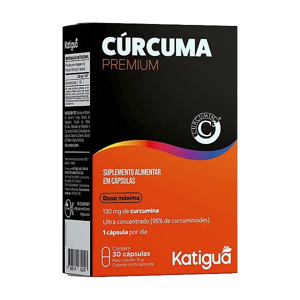Suplemento Alimentar Cúrcuma Premium Katiguá 30 Cápsulas
