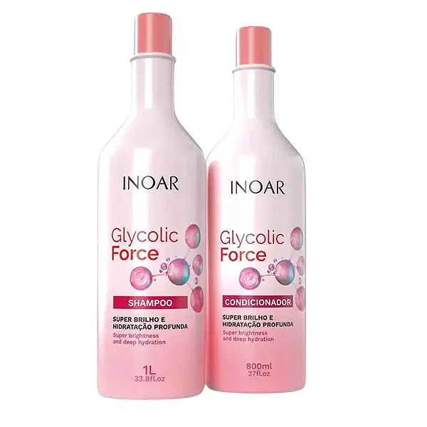 Shampoo 1000ml + Condicionador 800ml Glicolic Force Inoar