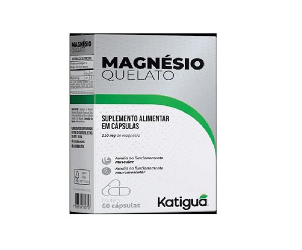 Suplemento Alimentar Magnesio Quelato 210mg Katigua 60 Capsulas