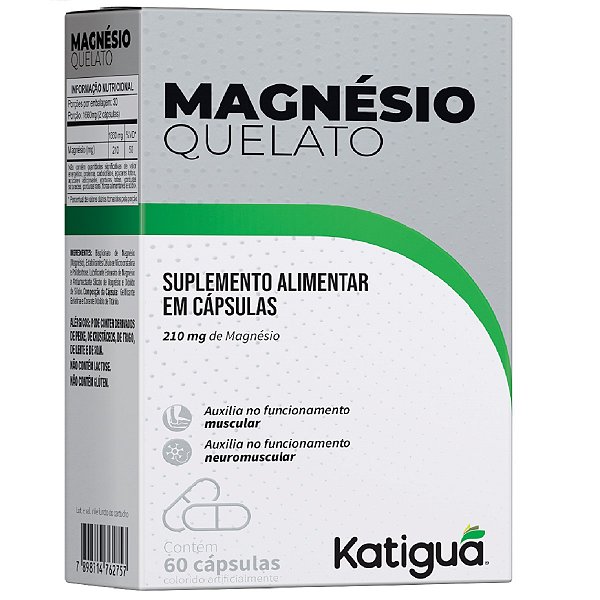 Suplemento Alimentar Magnesio Quelato 210mg Katigua 60 Capsulas