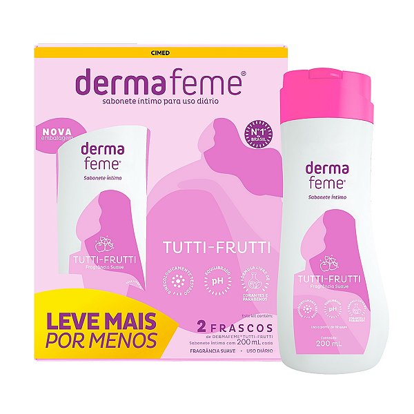 Promopack Dermafeme Frangrância Suave Tutti-Frutti Com 2 Unidades De 200ml Cada
