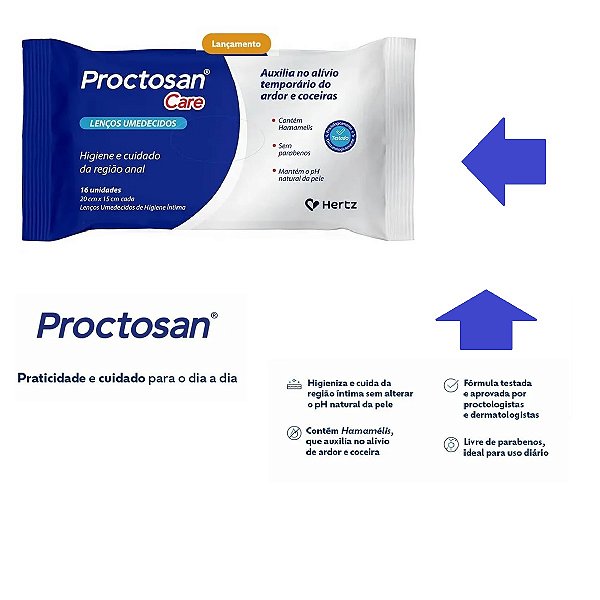 Lenços Umedecidos Proctosan Care 16 Unidades