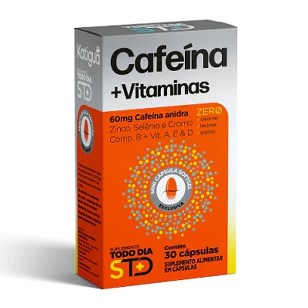 Suplemento Alimentar STD Energia Cafeína + L-Arginina + Vitamina B6 Katiguá 30 Cápsulas