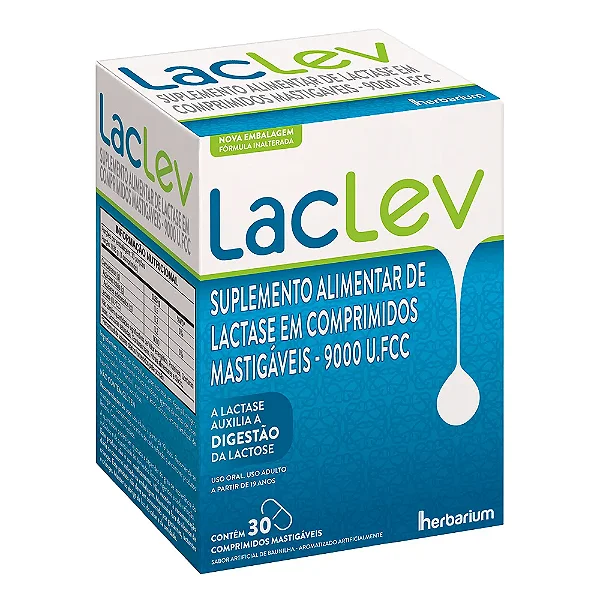 Suplemento Alimentar Laclev 30 Comprimidos Mastigáveis Sabor Baunilha