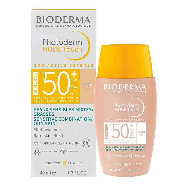 Protetor Solar Facial Bioderma Photoderm Nude Touch FPS50+ Tom Claro 40ml