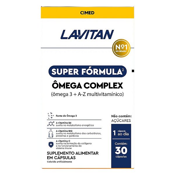 Suplemento Alimentar Lavitan Super Fórmula Ômega Complex 30 Cápsulas