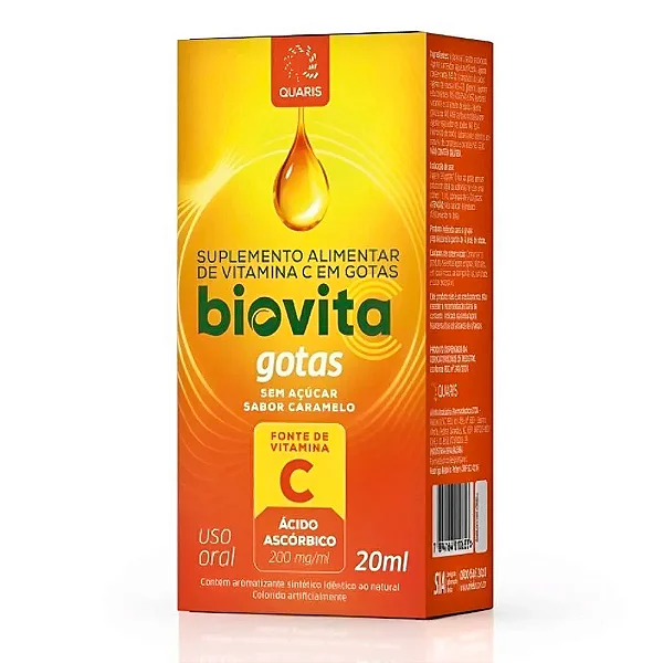 Suplemento Alimentar Biovita C Gotas Sabor Caramelo 20ml