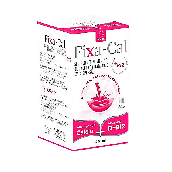 Suplemento Alimentar Fixa-Cal Sabor Morango 240ml