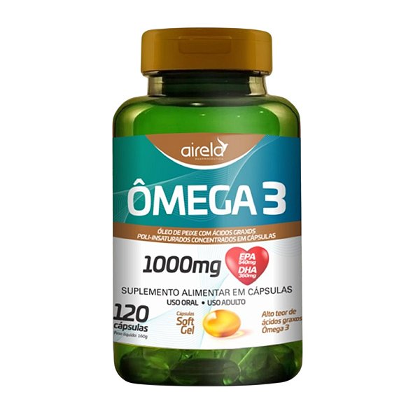 Suplemento Alimentar Airela Ômega 3 1000mg 120 Cápsulas