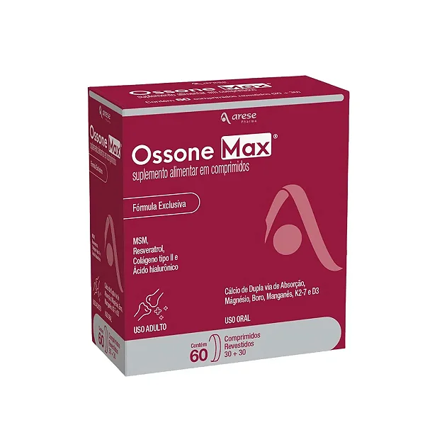 Suplemento Alimentar Ossone Max Arese Pharma 60 Comprimidos Revestidos