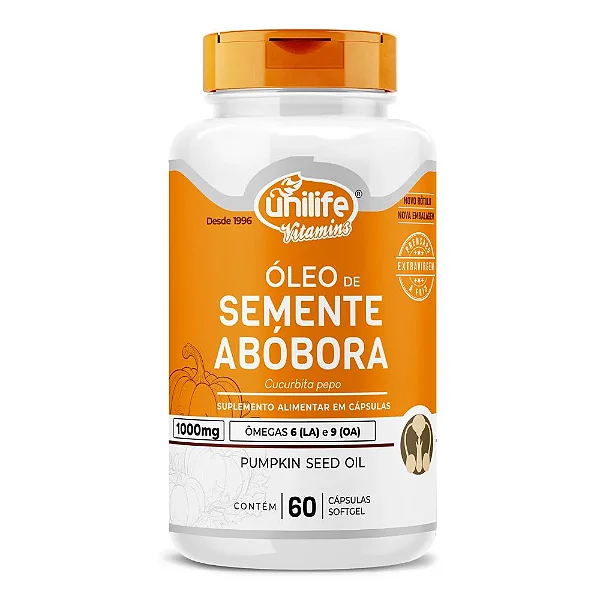 Suplemento Alimentar Óleo De Semente De Abóbora 60 Cápsulas
