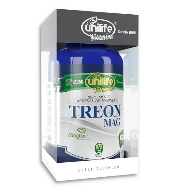 Suplemento Alimentar Treon Mag Magnésio Treonato Unilife 60 Cápsulas
