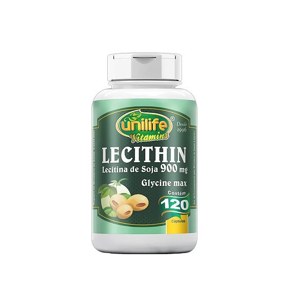 Suplemento Alimentar Lecitina de Soja Lecithin 900mg Unilife 120 Cápsulas