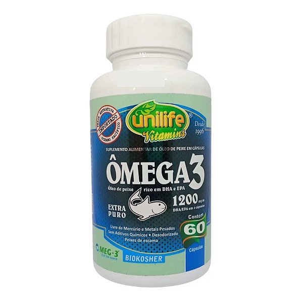 Suplemento Alimentar Ômega 3 1200mg Unilife 60 Cápsulas