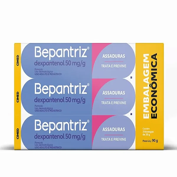 Kit Pomada Para Assadura Bepantriz Dexpantenol 3 Unidades De 30g Cada