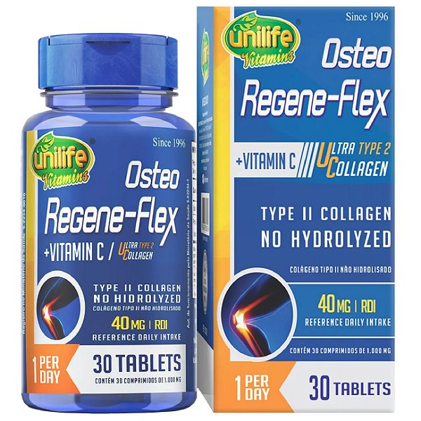Suplemento Alimenta Colágeno Tipo 2 Osteo Regene-Flex Unilife 30 Tabletes