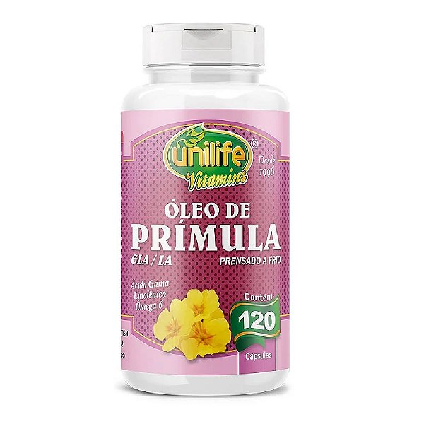 Suplemento Alimentar Óleo de Prímula GLA/LA Unilife 120 Cápsulas