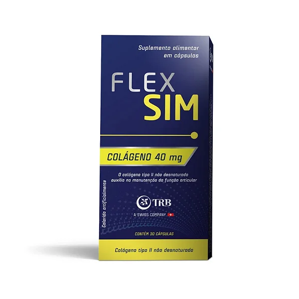 Suplemento Alimentar Flexsim Colágeno 40mg 30 Cápsulas
