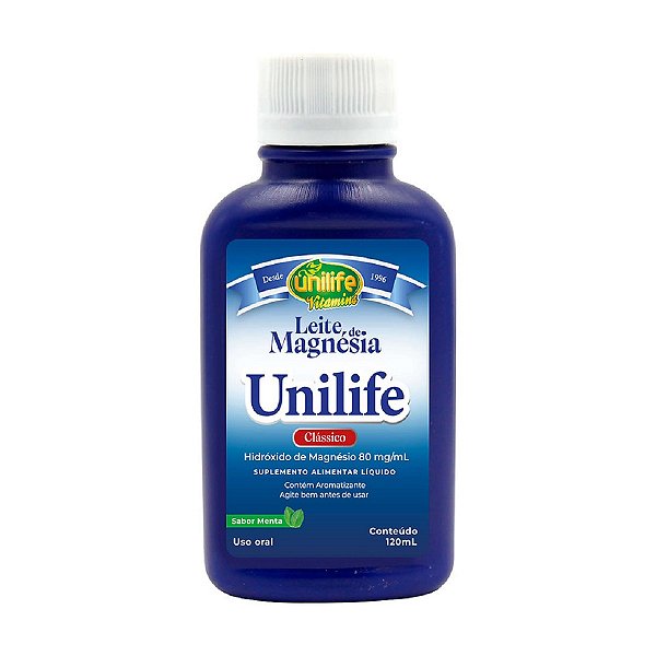 Suplemento Alimentar Líquido Leite de Magnésia Sabor Menta Unilife 120ml